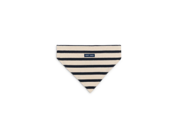 bandana pour chien collier marinière bleu écru marine fabrication française