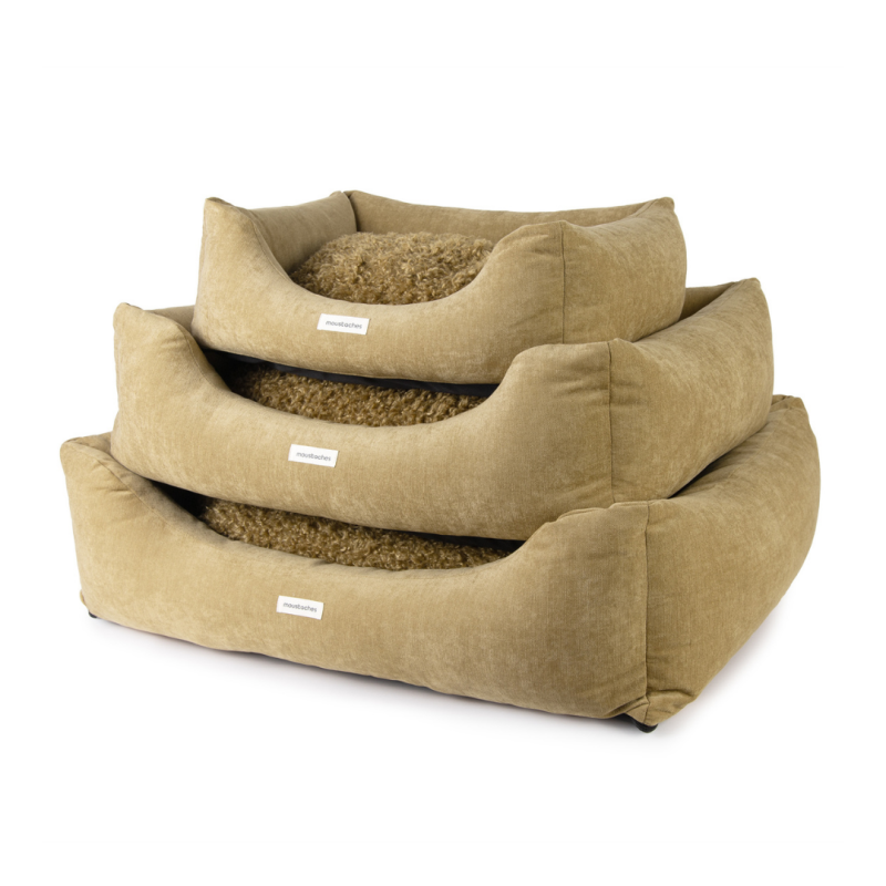 SOFA MOUSTACHES VELOURS/FRISE AMBRE