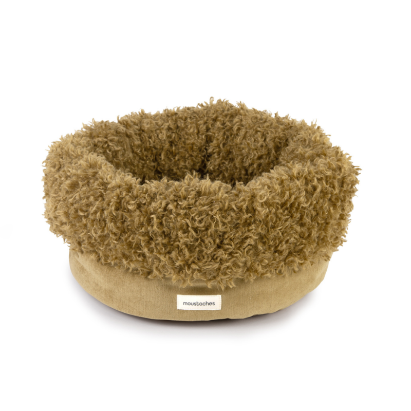 BASKET MOUSTACHES VELOURS/FRISE AMBRE