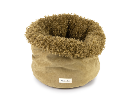 BASKET MOUSTACHES VELOURS/FRISE AMBRE