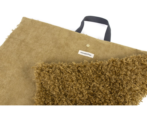 TRAVEL MATE MOUSTACHES VELOURS/FRISE AMBRE