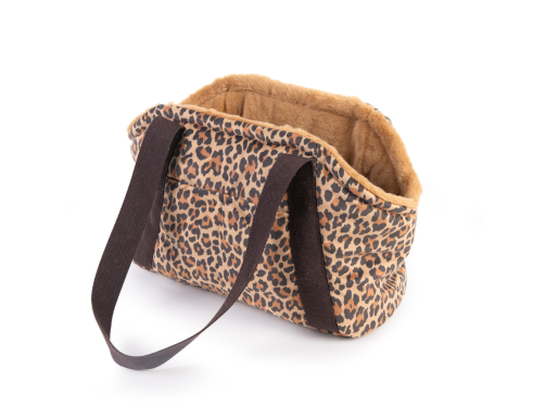 SAC TRANSP MOUSTACHES PANTHERE COGNAC