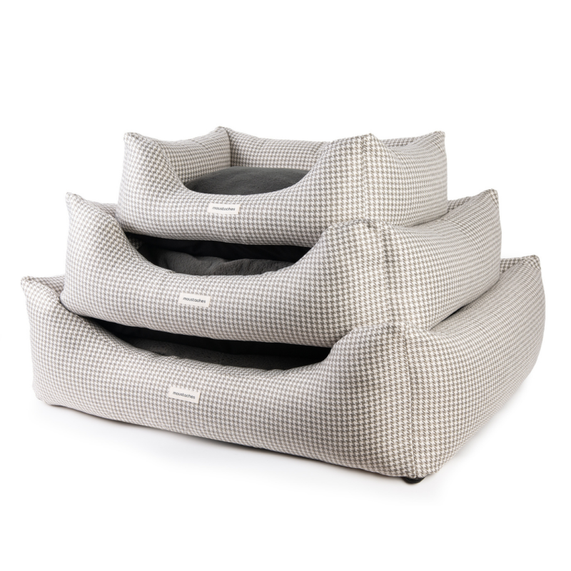 SOFA MOUSTACHES PIED DE POULE SAUGE