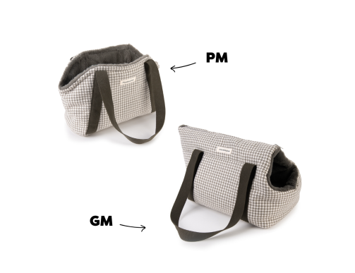 SAC TRANSP MOUSTACHES PIED DE POULE SAUGE