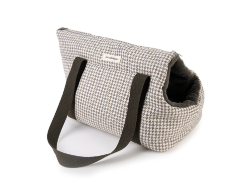 SAC TRANSP MOUSTACHES PIED DE POULE SAUGE