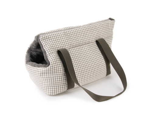 SAC TRANSP MOUSTACHES PIED DE POULE SAUGE
