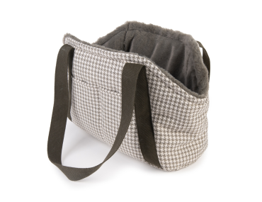 SAC TRANSP MOUSTACHES PIED DE POULE SAUGE