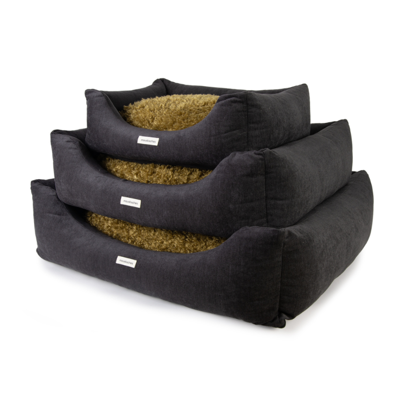 SOFA MOUSTACHES VELOURS/FRISÉ GRAPHITE