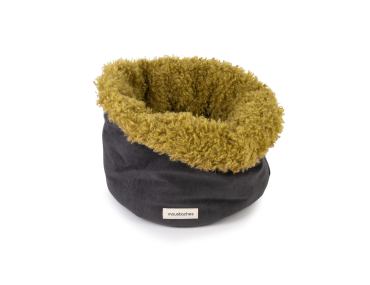 BASKET MOUSTACHES VELOURS/FRISE GRAPHITE