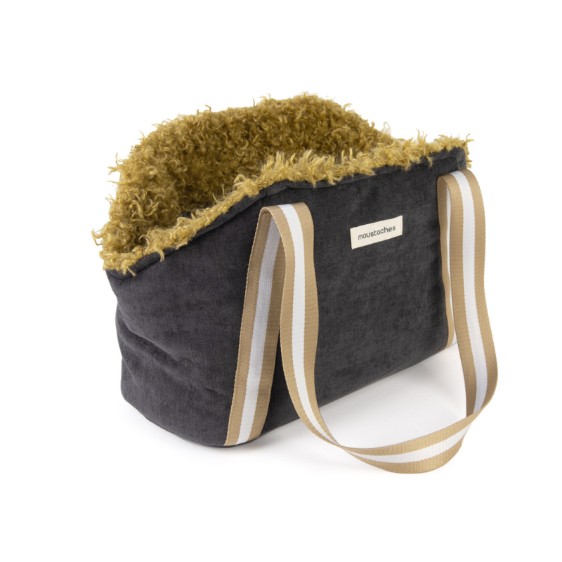 SAC TRANSP MOUSTACHES VELOURS/FRISE GRAPHITE SAC TRANSP MOUSTACHES VELOURS/FRISE GRAPHITE