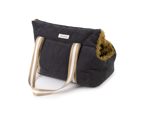 SAC TRANSP MOUSTACHES VELOURS/FRISE GRAPHITE SAC TRANSP MOUSTACHES VELOURS/FRISE GRAPHITE