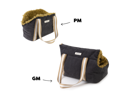 SAC TRANSP MOUSTACHES VELOURS/FRISE GRAPHITE SAC TRANSP MOUSTACHES VELOURS/FRISE GRAPHITE