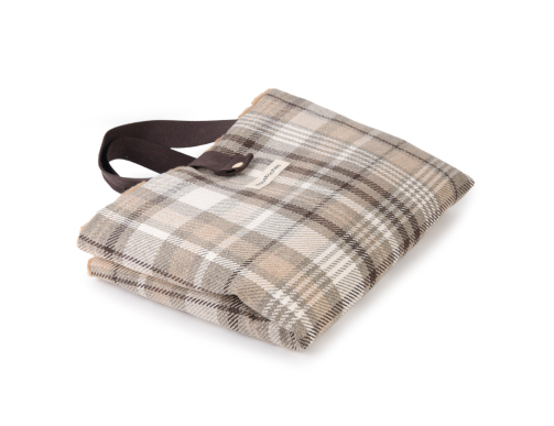 TAPIS DE VOYAGE MOUSTACHES CARREAUX BEIGE
