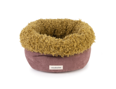 basket chien chat bordeaux velours frise