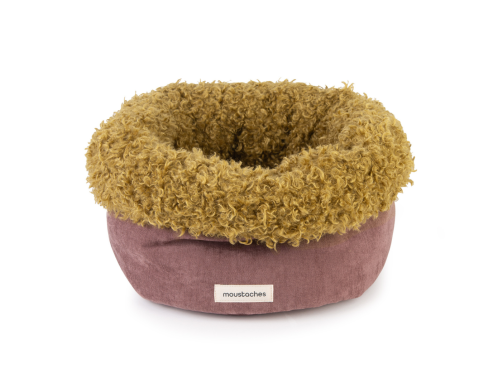 basket chien chat bordeaux velours frise