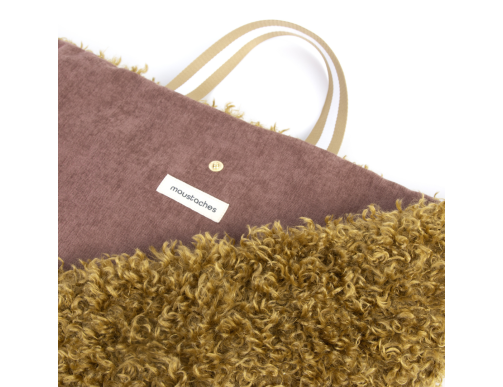 TAPIS DE VOYAGE MOUSTACHES VELOURS/FRISÉ BORDEAUX