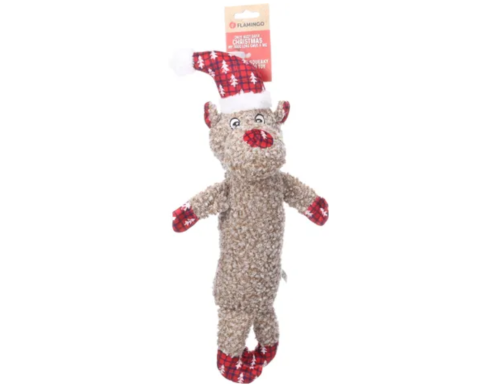 PELUCHE LONG CORPS KROLA CARIBOU BRUN -NOEL