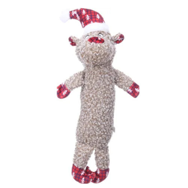 PELUCHE LONG CORPS KROLA CARIBOU BRUN -NOEL