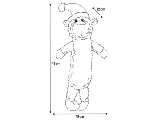 PELUCHE LONG CORPS KROLA CARIBOU BRUN -NOEL