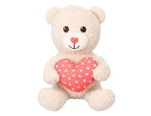 peluche saint Valentin rose jouet chien