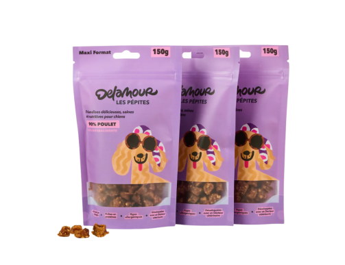 RECHARGE PEPITES DELAMOUR POULET-MYRTILLE-CANNEBERGE 150GR RECHARGE PEPITES DELAMOUR POULET-MYRTILLE-CANNEBERGE 150GR
