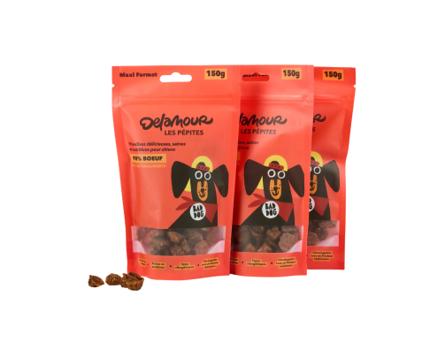 RECHARGE PEPITES DELAMOUR BOEUF-FRAMBOISE-EPINARD 150GR