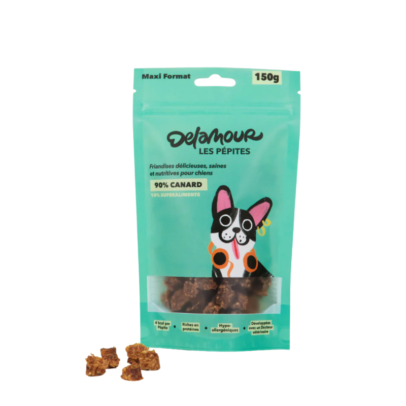 RECHARGE PEPITES DELAMOUR CANARD-ABRICOT-ALGUES 150GR