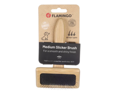 brosse
carde
bambou
toilettage
pelage
démêlage
écologique
Flamingo
accessoire
Moustaches Paris
