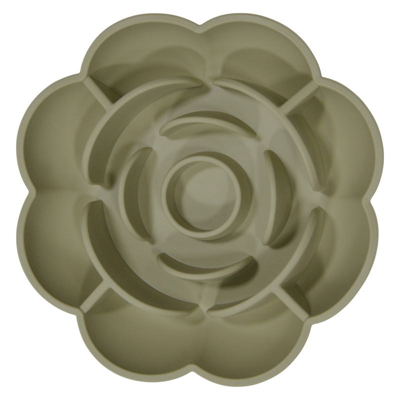 SLOW FEEDER ROSE SILICONE VERTE 18,5cm