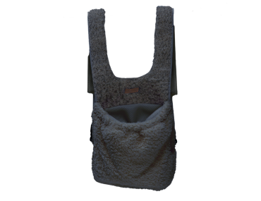 sac a dos sac ventral curl plush gris chien sac de transport
