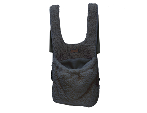 sac a dos sac ventral curl plush gris chien sac de transport