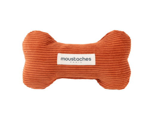 jouet os moustaches chien terra-cotta orange