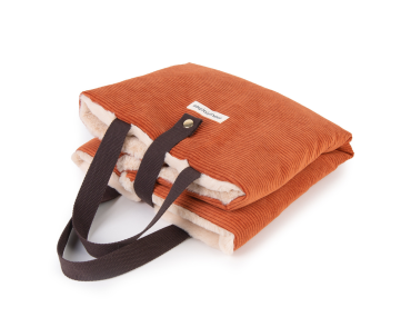 travel mat matelas couchage transport chien chat Moustaches voyage tapis terracota rouge orange