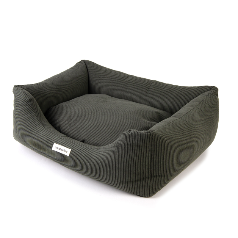 SOFA MOUSTACHES VELOURS COT. VERT FORET L 100X75X26CM