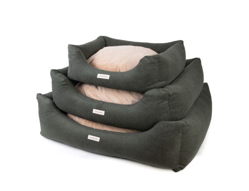 SOFA MOUSTACHES VELOURS COT. VERT FORET L 100X75X26CM