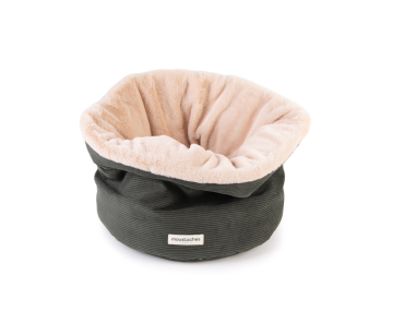 BASKET MOUSTACHES VELOURS COT. VERT FORET 40CM