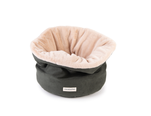 BASKET MOUSTACHES VELOURS COT. VERT FORET 40CM