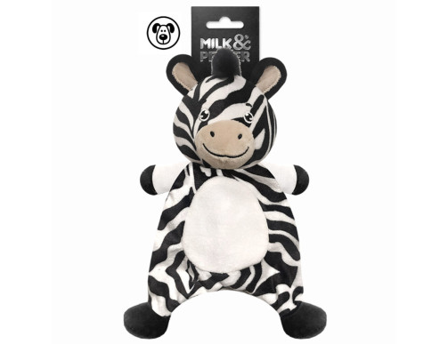 jouet chien doudou peluche zebre sonore doux stimulation mastication compagnon ludique confort amusement
