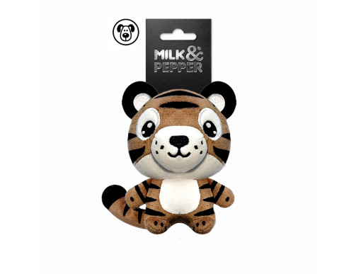 jouet chien tigre peluche mini sonore doux stimulation mastication amusement compagnon ludique confort