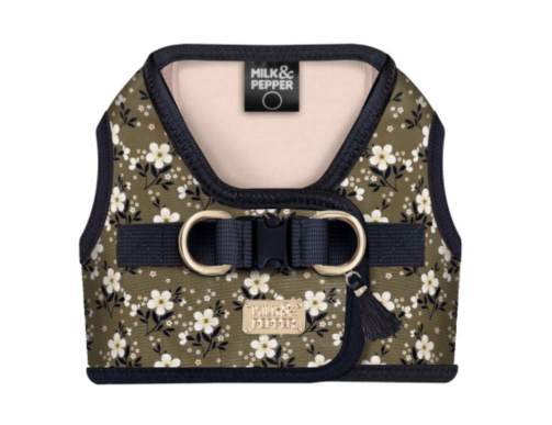 harnais chien confortable velcro ajustable floral élégant pratique sécurisé tendance design léger