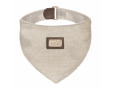 bandana chien élégant lin chocolat accessoire confortable réglable style balade chic look canin