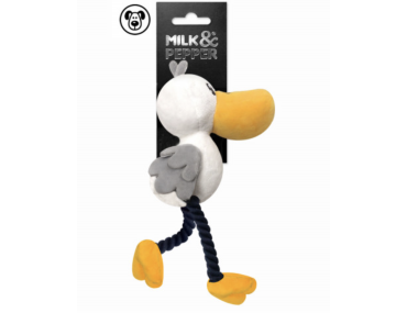 jouet chien peluche pelican corde sonore doux mastication stimulation compagnon ludique confort amusement