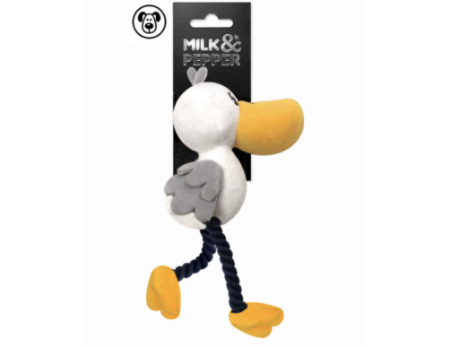 jouet chien peluche pelican corde sonore doux mastication stimulation compagnon ludique confort amusement