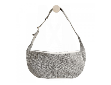 SAC BANDOULIERE ETHNIQUE NOIR/ECRU GM