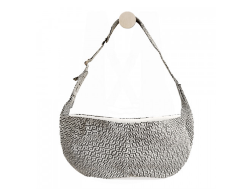 SAC BANDOULIERE ETHNIQUE NOIR/ECRU GM