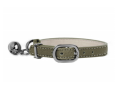 collier chat cuir kaki élégant sécurité confortable léger pratique durable naturel chic quotidien