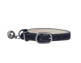 collier chat cuir bleu marine élégant sécurité confortable léger pratique durable chic quotidien
