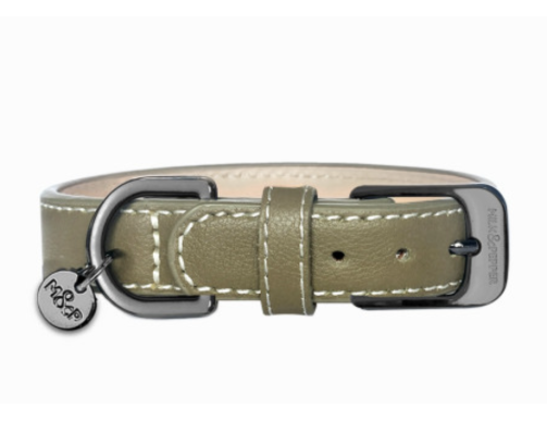 collier chien cuir kaki élégant robuste confortable sécurité luxe durable design balade qualité