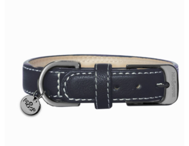 collier chien cuir marine élégant robuste confortable sécurité luxe durable design balade qualité