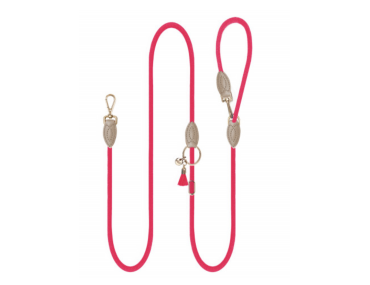 laisse chien bandouliere framboise multifonction réglable mainslibres confortable robuste design tendance élégant